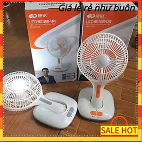 Mua Quạt tích điện mini ông tây  quạt sạc điện mini để bàn kèm đèn gấp gọn siêu tiện dụng F0166