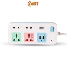 Mua Ổ Cắm Nối Dài Cổng USB Comet CES4223 2500W dây dài 3m  4 lỗ cắm  2 cổng sạc USB  1 công tắc