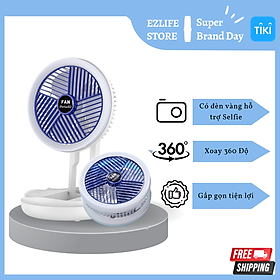 Mua Quạt Tích Điện Để Bàn Gấp Gọn Super Có Thể Điều Chỉnh Độ Cao   3 Tốc Độ Gió  Cổng Sạc USB Xoay 180 Độ Siêu Tiện Lợi