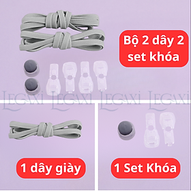 Dây giày thời trang co giãn không cần buộc kèm khóa phụ kiện tiện dụng giày thể thao sneaker cho người lớn và trẻ em