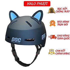 Nón POC Tai Mèo P05 Đen Nhám tặng sticker