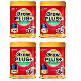 Bộ 4 Lon Sữa GrowPLUS+ Đỏ Cho Trẻ Suy Dinh Dưỡng Trên 1 Tuổi - 900g