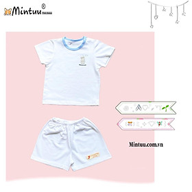 Bộ quần áo sơ sinh bấm vai tay ngắn, quần đùi chất liệu cotton 4 chiều cao cấp