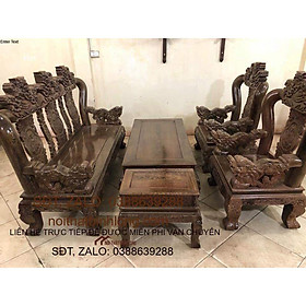 Mua Bộ Bàn Ghế Tam Sư Nghê Ba Đầu Gỗ Mun Đuôi Công