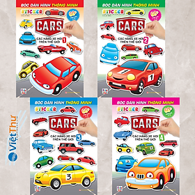 Sách - Combo 4 Cuốn Bóc Dán Hình Sticker Thông Minh - Cars: Các Hãng Xe Hơi Trên Thế Giới
