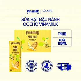 COMBO 6 LỐC SỮA ĐẬU NÀNH VINAMILK HẠT ÓC CHÓ - LỐC 4 HỘP X 180ML