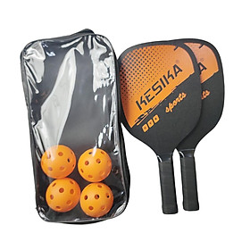 Pickleball Paddles Set Rackets Wood with 4 Balls Carry Bag for Adults Women