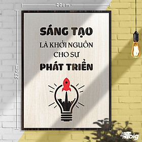 Tranh động lực TBIG120: Sáng tạo là khởi nguồn của phát triển 20x27cm