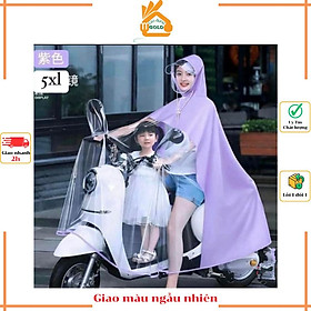 Áo Mưa Cánh Dơi Size 5XL To Dày Mẹ Con Phía Trước Trong Suốt Che Phủ Toàn Thân Kèm Kính Chắn Mưa Tiện Dụng