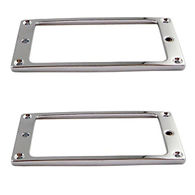2 Pieces Silver Metal Electric Guitar Pickup Humbucker Flat Base Mounting Ring Inside Frame 4x4mm Musical Instrument Accessory
