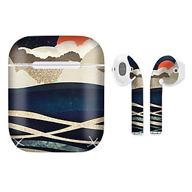 Mua Miếng dán skin chống bẩn cho tai nghe AirPods in hình giả sơn mài - GSM093 (bản không dây 1 và 2)