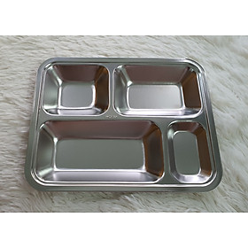 Mua Khay cơm inox 4 ngăn  inox 304 có nắp nhựa