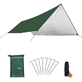 Awning Waterproof Tarp Tent Shade with Pole Folding Camping Canopy Ultralight Beach Sun Shelter for Survival Shelter