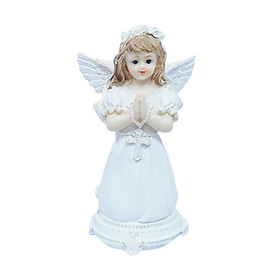 Praying Angel Figurine,  Mary Statue, Jesus Ornament, Tabletop Display, Resin Jesus Angel Statue, Religious Sculpture for