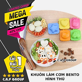 Khuôn làm cơm hình thú cho bé, Set 6 khuôn cơm tạo hình, Khuôn ép cơm Bento cơm nắm