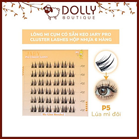 Lông mi cụm có sẵn keo Jary Pro Cluster Lashes Hộp Nhựa 6 hàng P5