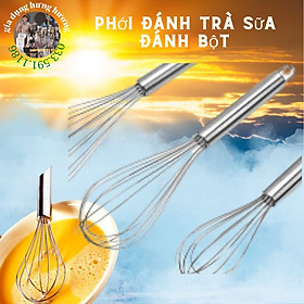 Mua Dụng cụ Phới lồng đánh trứng trộn bột trà chanh làm bánh inox 304 dày dặn cao cấp đẹp 40cm