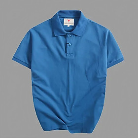 Áo Polo nam DokaFashion vải Cotton cá sấu cao cấp xuất xịn dệt bo dày dặn chuẩn form áo thun cổ bẻ tay ngắn - Doka EZDB01 - XXL - Xanh dương