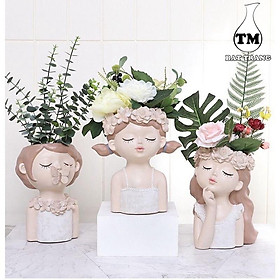 Mua Lọ Cắm Hoa Cô Gái Thiên Thần - Bình Hoa Hình Cô Gái Xinh Xắn Cắm Hoa  Trồng Cây Trên Đầu