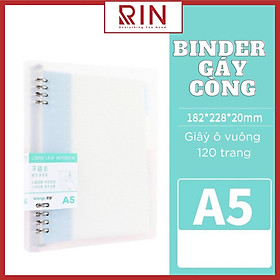 Sổ Tay Ghi Chép Gáy còng  / Binder Gáy Lò Xo ghi chép 120 Trang/ Bìa nhựa sổ tay gáy còng - Có kèm giấy 120 trang