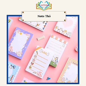 Giấy nhớ ghi chú, giấy note hình chú thỏ nghịch ngợm tập 100 tờ