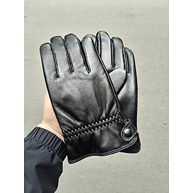 Găng tay nam da cừu cao cấp BHY8715 Bao da lái xe, lót lông, giữ ấm tốt, cản gió. Bảo vệ đôi tay