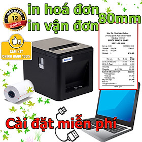 Mua Máy in hoá đơn  vận đơn Xprinter XP-T80U  kết nối cổng USB in từ máy tính   in khổ rộng tối đa 80mm  cắt giấy tự động sau in mẫu mới nhất năm nay (hàng chính hãng)