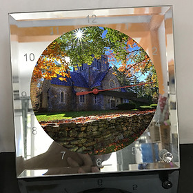 Mua Đồng hồ thủy tinh vuông 20x20 in hình Church - nhà thờ (273) . Đồng hồ thủy tinh để bàn trang trí đẹp chủ đề tôn giáo