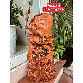 Tượng đạt ma sư tổ hàng long bằng gỗ hương đá kt cao 70×33×15cm 