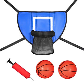 Basketball Hoop for Trampoline Sun Protection with Ball Pump Basketball Rack