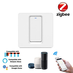 Zigbee Smart Light Switch Push Button Smart Life/Tuya APP Remote Control Wall Switch Compatible with Alexa Google Home