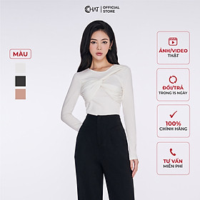 Áo Thun Vạt Nhún Xoắn Bụng Co Giãn Mềm Mịn 22TDC2038OT