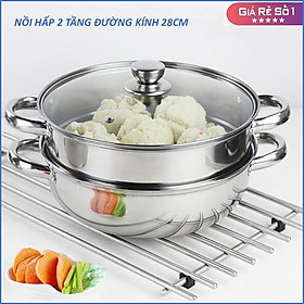 Mua Nồi hấp đa năng 2 tầng 28cm  bộ xửng hấp inox 2 tầng