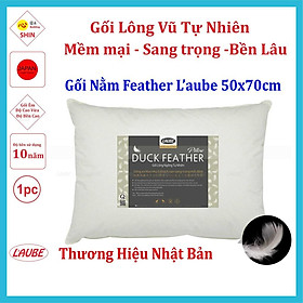 Ruột Gối ngủ lông vũ tự nhiên cao cấp 50x70cm Feather Laube Home thương hiệu Nhật Bản