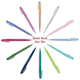 Bộ bút Pentel Brush Sign Pen SES15C 12 màu Pastel