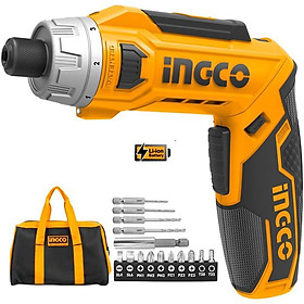 Mua Máy siết vít câm tay mini pin 8V INGCO CSDLI0801 Kèm 10 mũi siết vít 25mm  1 mũi từ và 4 mũi khoan HSS đuôi lục giác