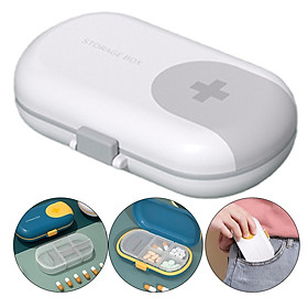 Portable Medicine Storage Box with Pill Cutter ABS Disassemble Pill Organizer Container Splitter for Travel Capsule Vacation Elders Adults
