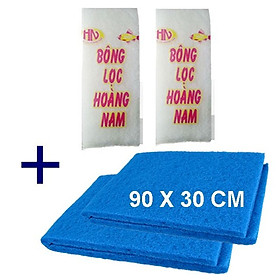 2 Xốp Lọc 90x30cm & 2 Bông Lọc 60x13cm | Vật Liệu Lọc Nước Hồ Cá Hiệu Quả