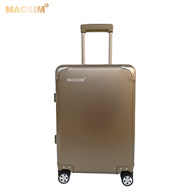 Vali du lịch thời trang cao cấp chất liệu hợp kim nhôm nguyên khối MS1318 Macsim màu ti-gold cỡ 28inches