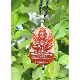 Mặt dây chuyền Phật Hư Không Tạng Bồ Tát_Đá Mã Não Đỏ_Hộ Mệnh Người Tuổi Sửu, Dần