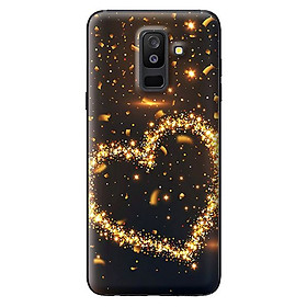 Ốp lưng cho Samsung Galaxy A6 Plus 2018 nền tim vàng 1 - Hàng chính hãng