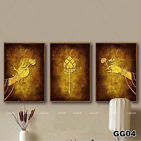 Mua Tranh treo tường canvas 3 bức phong cách hiện đại Bắc Âu 108  tranh hoa sen trang trí phòng khách  phòng ngủ  phòng ăn
