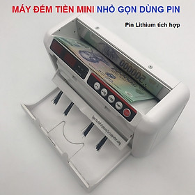 Máy Đếm Tiền Mini Di Động Nhỏ Gọn Dùng Pin  ( Dùng liên tục lên đến 4h)