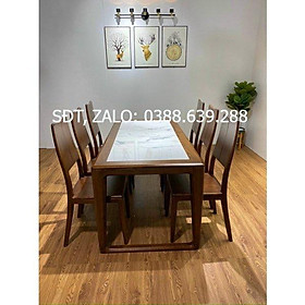 Mua bộ bàn ăn 1m6x80 mặt đá 6 ghế ba tiêu
