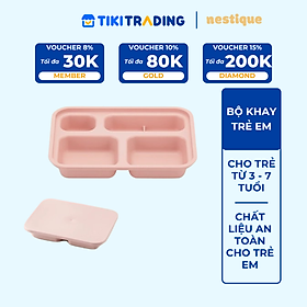 Bộ Khay Ăn Trẻ Em Nestique N-21 Cao Cấp 4 Ngăn Có Nắp