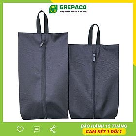 Túi Đựng Giày Dép Grepaco Vải Bố Canvas Dù Chống Thấm Nước Dùng Cho Nam Nữ Đi Công Tác, Đi Du Lịch, Thể Thao Dạng Khóa Kéo Có Quai Xách (Combo: Size L + Size M) - Hàng Chính Hãng