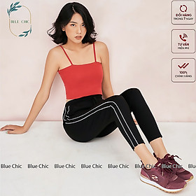 Quần jogger nữ Blue Chic dáng dài thun cạp chun cá tính thể thao tập gym sọc nhí