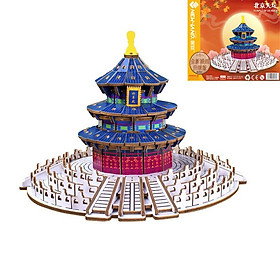 Đồ chơi lắp ghép gỗ 3D Mô hình Temple of Heaven Tháp Thiên Đường HZ02 Laser