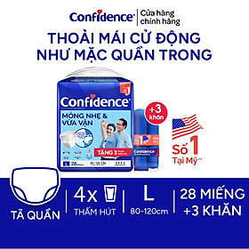 Tã quần người lớn Confidence Slim&Fit Mỏng Nhẹ & Vừa Vặn