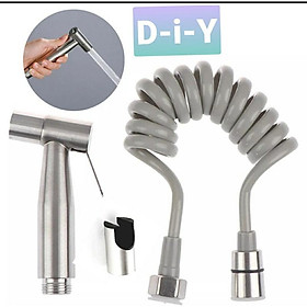 Mua VÒI XỊT VỆ SINH INOX 304 MÀU ĐEN / MÀU XÁM  KIỂU DÂY XOẮN LÒ XO